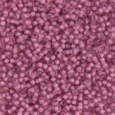 Miyuki rocailles Perlen 11/0 - Semi-matte silver lined light raspberry lined crystal 11-1931